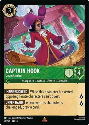 (071/204) Captain Hook - Underhanded - Azurite Sea Normal