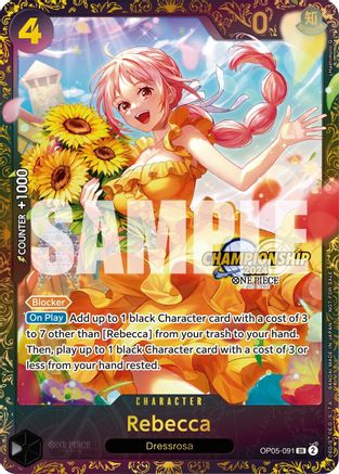 (OP05-091) Rebecca (October Championship 2024 Online Regional) - One Piece Promotion Cards Foil