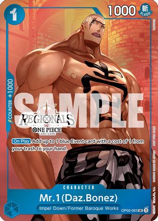 (OP02-063) Mr.1 (Daz.Bonez) (Offline Regional 2024 Vol. 3) - One Piece Promotion Cards Normal