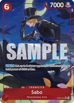 (OP05-007) Sabo (OP05-007) (Alternate Art) - Premium Booster -The Best- Foil