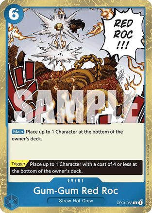 (OP04-056) Gum-Gum Red Roc (Jolly Roger Foil) - Premium Booster -The Best- Foil