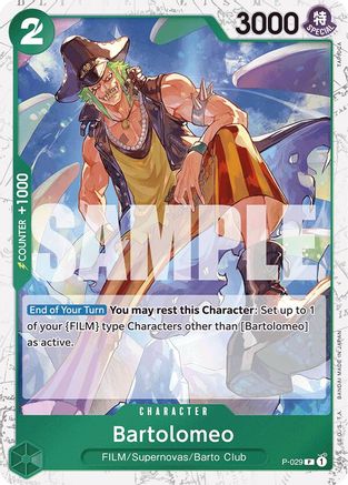 (P-029) Bartolomeo (P-029) (Jolly Roger Foil) - Premium Booster -The Best- Foil