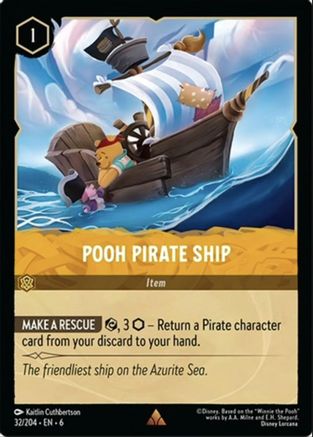 (032/204) Pooh Pirate Ship - Azurite Sea Cold Foil