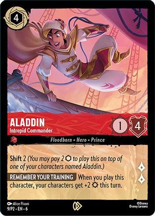 (009) Aladdin - Intrepid Commander - Disney Lorcana Promo Cards Cold Foil