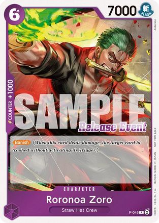 (P-045) Roronoa Zoro (ST15 - ST20 Release Event Winner Pack) - One Piece Promotion Cards Foil