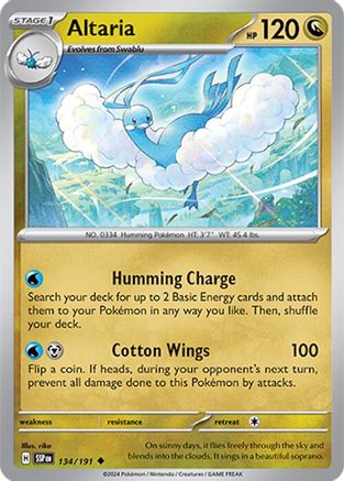 Altaria (134/191) - SV08 Surging Sparks Reverse Holofoil - Uncommon