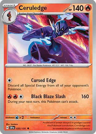 Ceruledge (35/191) - SV08 Surging Sparks Reverse Holofoil - Uncommon
