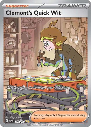 Clemont's Quick Wit (243/191) - SV08 Surging Sparks Holofoil - Special Illustration Rare