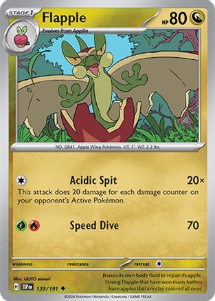 Flapple (139/191) - SV08 Surging Sparks Reverse Holofoil - Uncommon