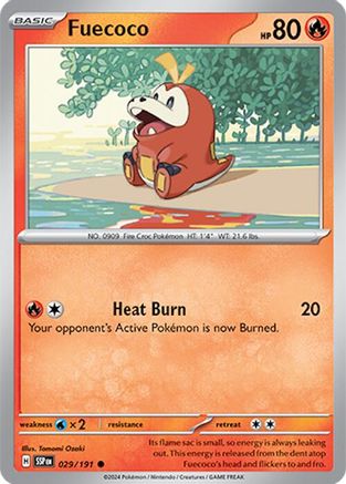 Fuecoco (29/191) - SV08 Surging Sparks Reverse Holofoil - Common