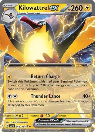 Kilowattrel ex (68/191) - SV08 Surging Sparks Holofoil - Double Rare