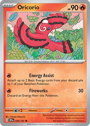 Oricorio (26/191) - SV08 Surging Sparks Reverse Holofoil - Common