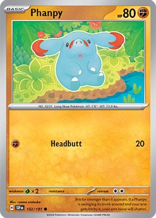 Phanpy (102/191) - SV08 Surging Sparks Reverse Holofoil - Common