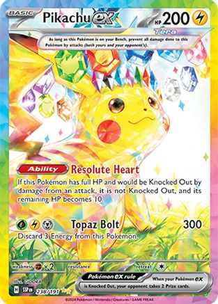Pikachu ex (238/191) - SV08 Surging Sparks Holofoil - Special Illustration Rare