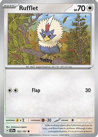 Rufflet (152/191) - SV08 Surging Sparks Reverse Holofoil - Common