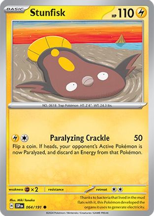 Stunfisk (64/191) - SV08 Surging Sparks Reverse Holofoil - Common