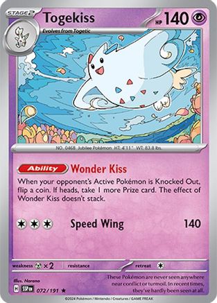 Togekiss (72/191) - SV08 Surging Sparks Holofoil - Rare