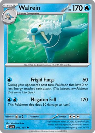 Walrein (45/191) - SV08 Surging Sparks Reverse Holofoil - Uncommon