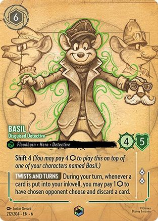 (212/204) Basil - Disguised Detective (Enchanted) - Azurite Sea Holofoil