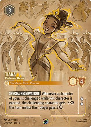 (206/204) Tiana - Restaurant Owner (Enchanted) - Azurite Sea Holofoil