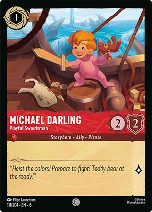 (111/204) Michael Darling - Playful Swordsman - Azurite Sea Cold Foil