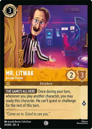 (024/204) Mr. Litwak - Arcade Owner - Azurite Sea Cold Foil