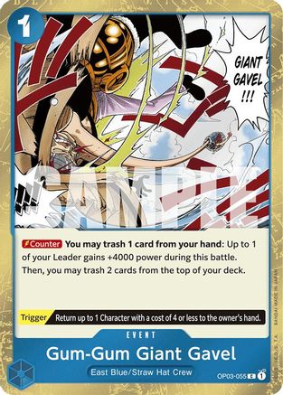 (OP03-055) Gum-Gum Giant Gavel (Jolly Roger Foil) - Premium Booster -The Best- Foil