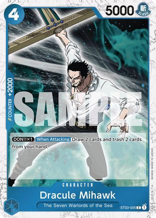 (ST03-005) Dracule Mihawk (ST03-005) (Jolly Roger Foil) - Premium Booster -The Best- Foil