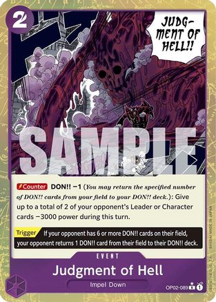 (OP02-089) Judgment of Hell (Textured Foil) - Premium Booster -The Best- Foil