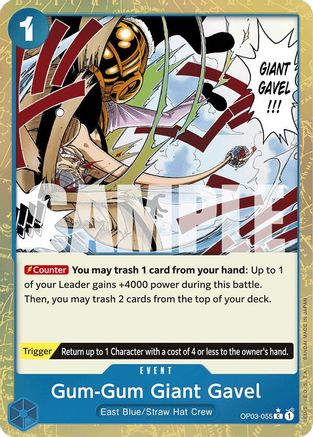 (OP03-055) Gum-Gum Giant Gavel (Textured Foil) - Premium Booster -The Best- Foil
