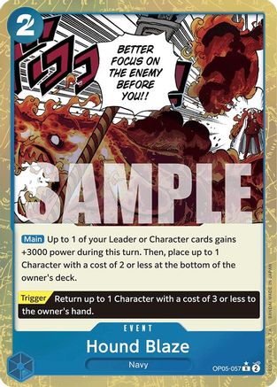 (OP05-057) Hound Blaze (Textured Foil) - Premium Booster -The Best- Foil