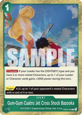 (OP09-039) Gum-Gum Cuatro Jet Cross Shock Bazooka - Emperors in the New World Foil