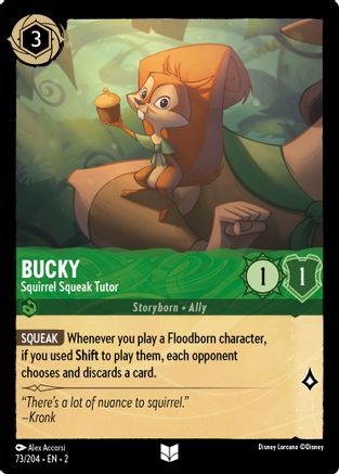 (073/204) Bucky - Squirrel Squeak Tutor (Errata Version) - Rise of the Floodborn Cold Foil