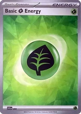 Basic Grass Energy (Cracked Ice Holo) (9) - SVE Scarlet & Violet Energies Holofoil - Common