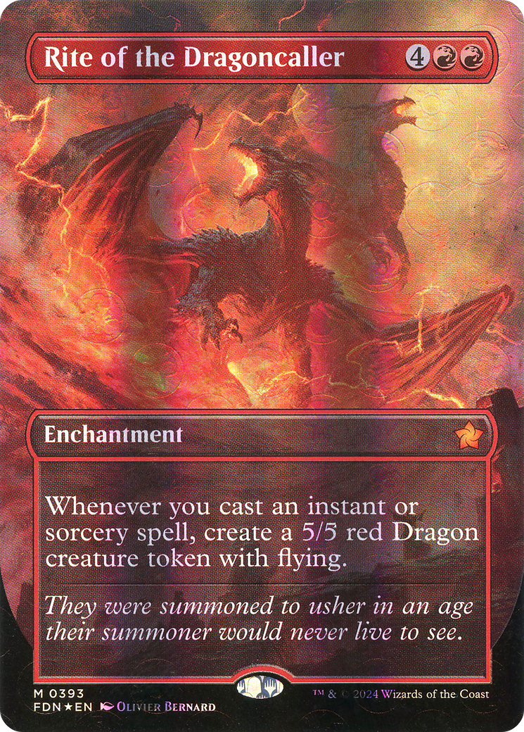 Rite of the Dragoncaller (Borderless) (Mana Foil) (FDN-393) - Foundations (Borderless) Foil