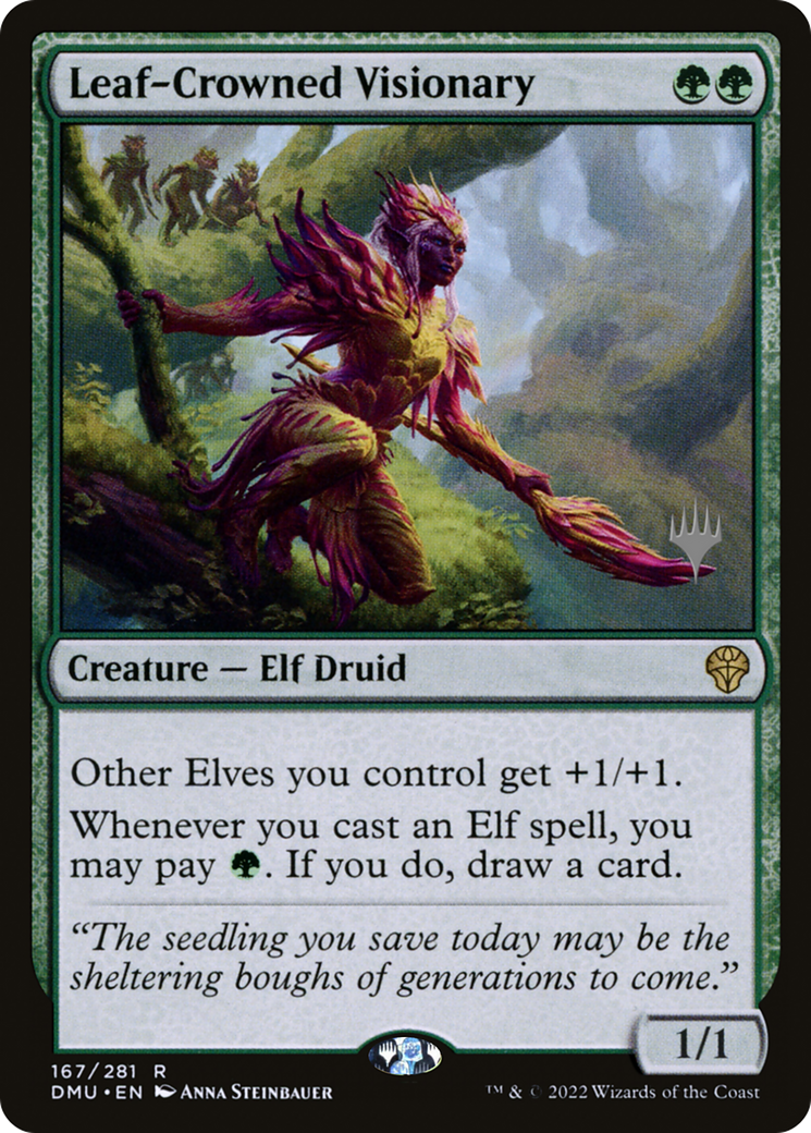 Leaf-Crowned Visionary (PPDMU-167P) - Dominaria United Promos (Promo Pack) Foil