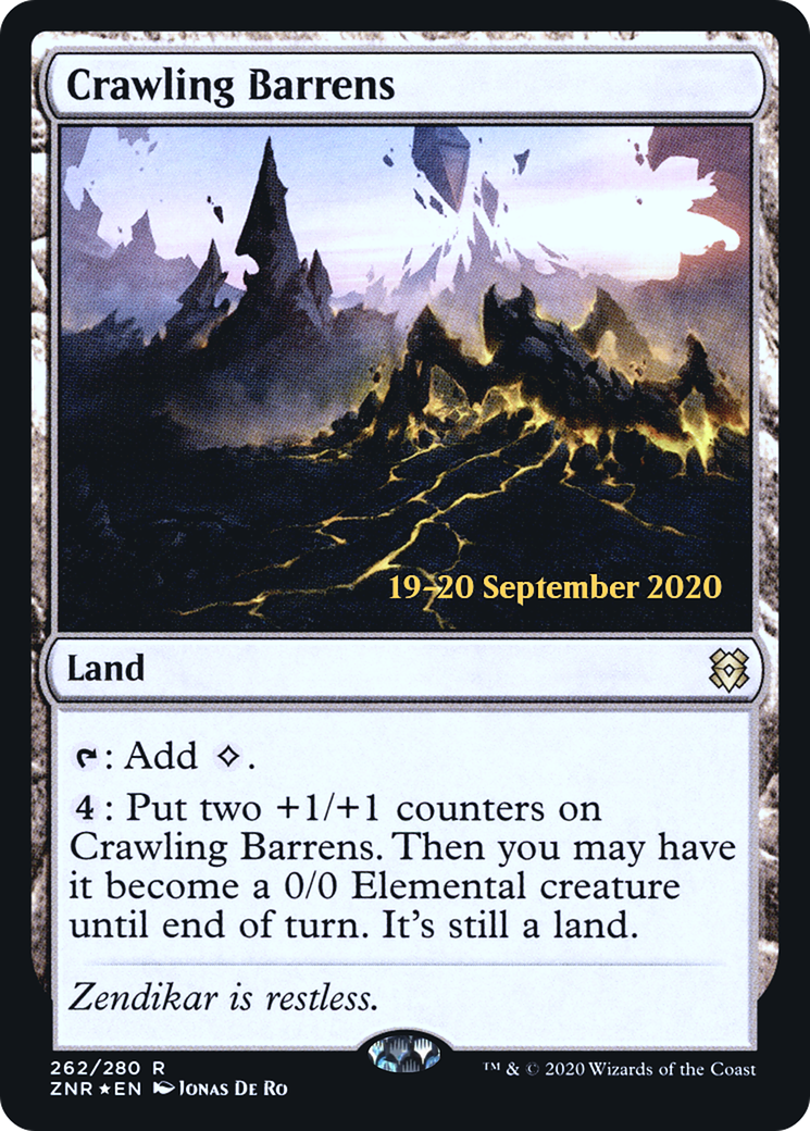 Crawling Barrens (PRE-262S) - Zendikar Rising Promos (Prerelease) Foil