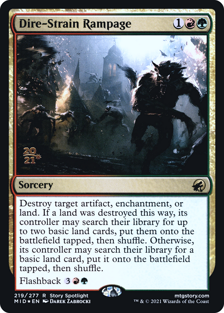 Dire-Strain Rampage (PRE-219S) - Innistrad: Midnight Hunt Promos Foil