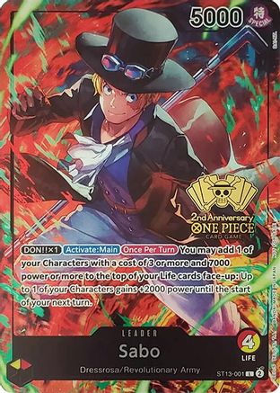 (ST13-001) Sabo (2nd Anniversary Tournament) - One Piece Promotion Cards Foil