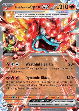 Hearthflame Mask Ogerpon ex (17/131) - SV Prismatic Evolutions Holofoil - Double Rare
