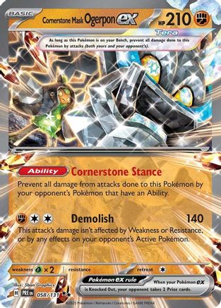 Cornerstone Mask Ogerpon ex (58/131) - SV Prismatic Evolutions Holofoil - Double Rare