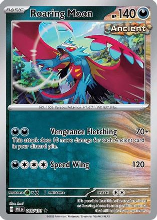 Roaring Moon (65/131) - SV Prismatic Evolutions Reverse Holofoil - Rare