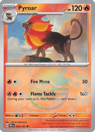 Pyroar (Poke Ball Pattern) (16/131) - SV Prismatic Evolutions Holofoil - Uncommon