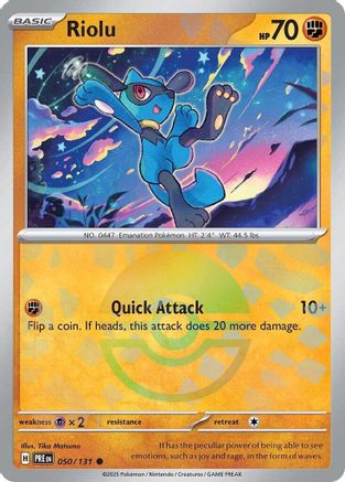 Riolu (Poke Ball Pattern) (50/131) - SV Prismatic Evolutions Holofoil - Common