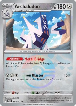 Archaludon (Poke Ball Pattern) (70/131) - SV Prismatic Evolutions Holofoil - Rare