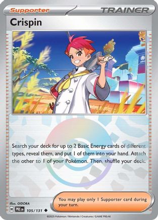 Crispin (Poke Ball Pattern) (105/131) - SV Prismatic Evolutions Holofoil - Uncommon