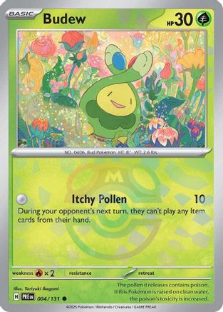 Budew (Master Ball Pattern) (4/131) - SV Prismatic Evolutions Holofoil - Common