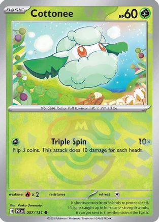 Cottonee (Master Ball Pattern) (7/131) - SV Prismatic Evolutions Holofoil - Common