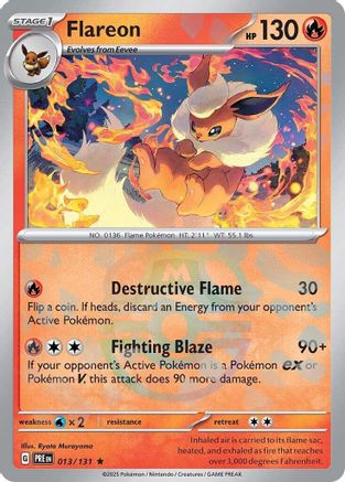 Flareon (Master Ball Pattern) (13/131) - SV Prismatic Evolutions Holofoil - Rare