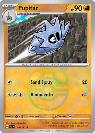 Pupitar (Master Ball Pattern) (48/131) - SV Prismatic Evolutions Holofoil - Common